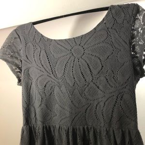 LC Lauren Conrad gray lace overlay dress